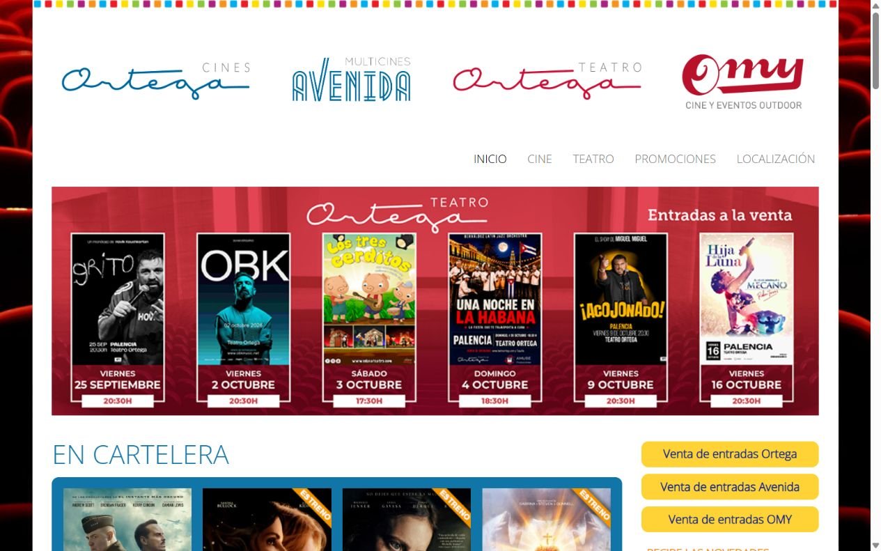 Web de Cines Palencia
